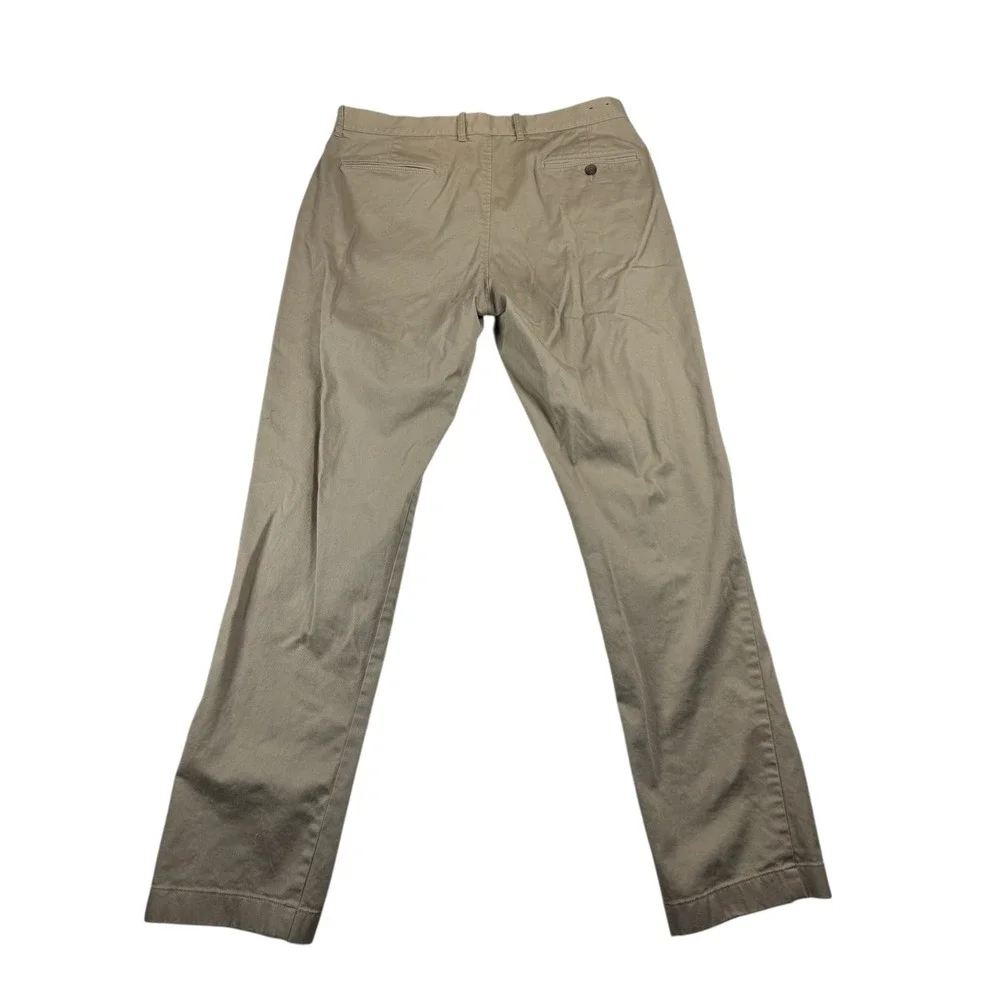 J. Crew Flex Sutton Mens Khaki‎ Pants Size 34x32 Cotton Blend Casual Trousers